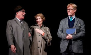 Jeff Rawle, Gabrielle Lloyd and Alex Jennings in Cocktail Sticks at the National Theatre